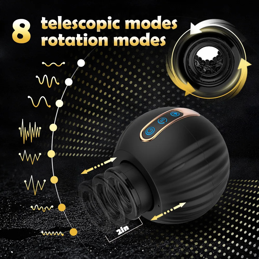 Soft Pumpkin Automatic Rotation Telescopic Easy To Clean Male Masturbator Device Can Remotely Control The Aircraft Cup For Men 240914