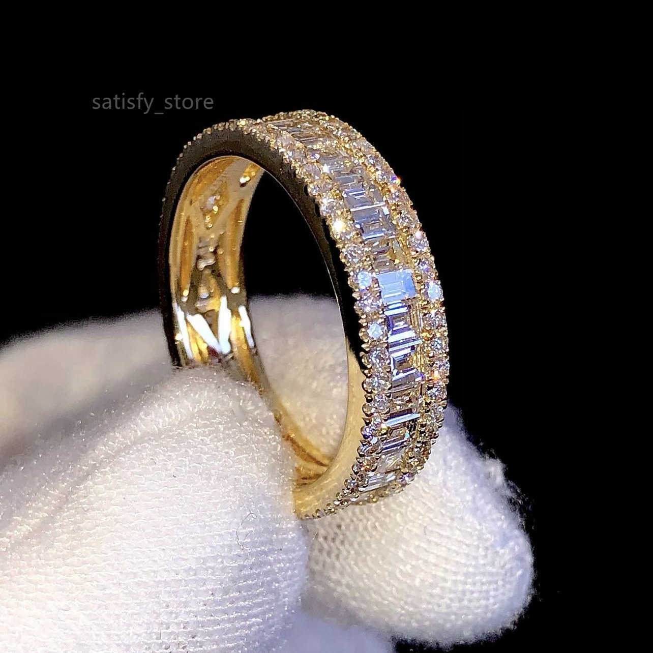 New Design 18K Solid Gold Stone Ladies Engagement Wedding Rings Set Women D Color Vvs Diamond Jewelry Moissanite Ring