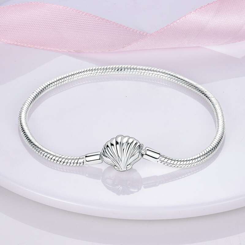 New 925 Sterling Silver Charm bracelet with Shell clip Fit Charms Silver 925 Original Bracelet DIY Jewelry Making For women Gifts