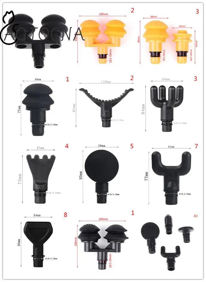 Universal Fascia Gun Replacement Massage Head Silicone Set Health Muscle Body Relaxation 240911