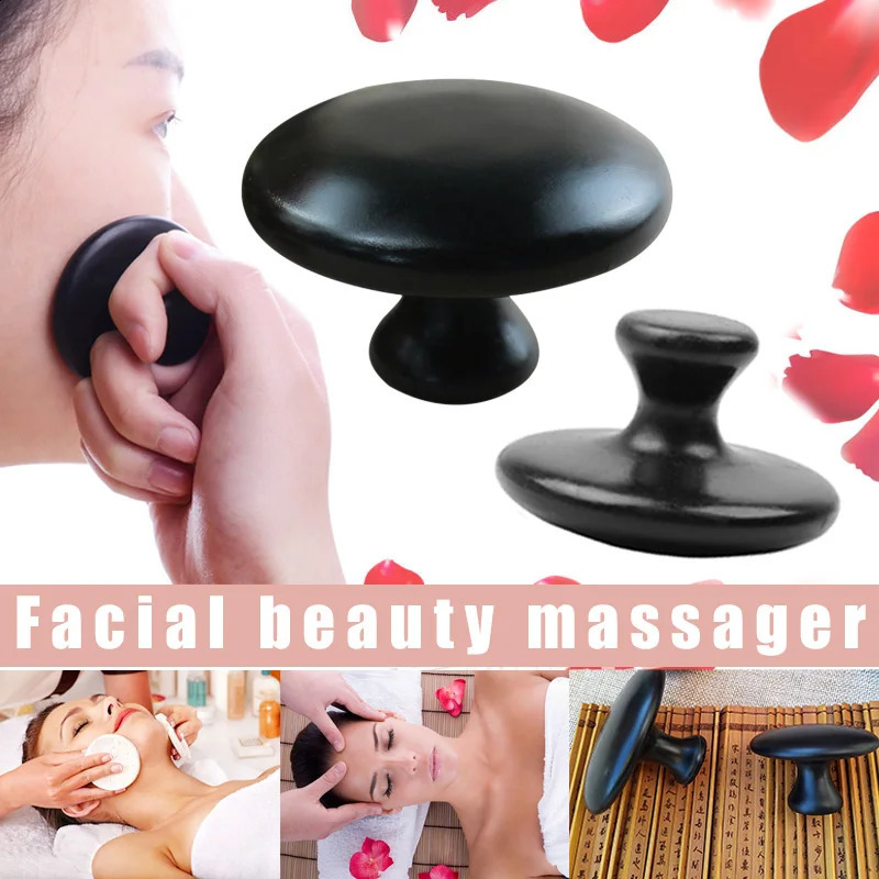 Smooth Mushroom Shape Face Massage Stone Lava Basalt for Spa Therapy Body 240911
