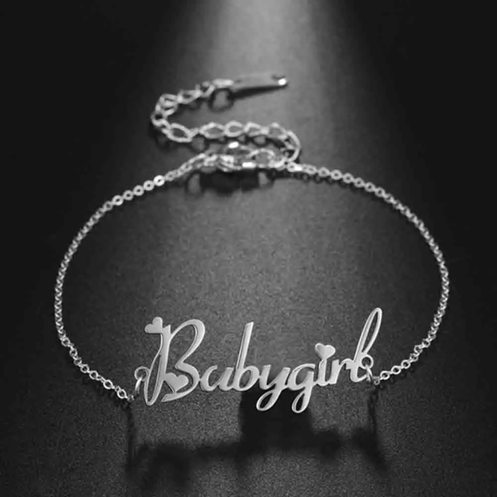 My Shape Custom Name Bracelets for Women Stainless Steel Adjustable Chain Length Customized Personalized Letter Bangles Jewelry 240914