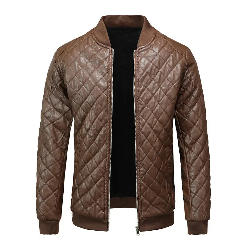 Men Winter Leather Jackets Fleece Warm PU Coats Fashion Male Slim Motorcycle Mens Clothing Size 4XL 240905