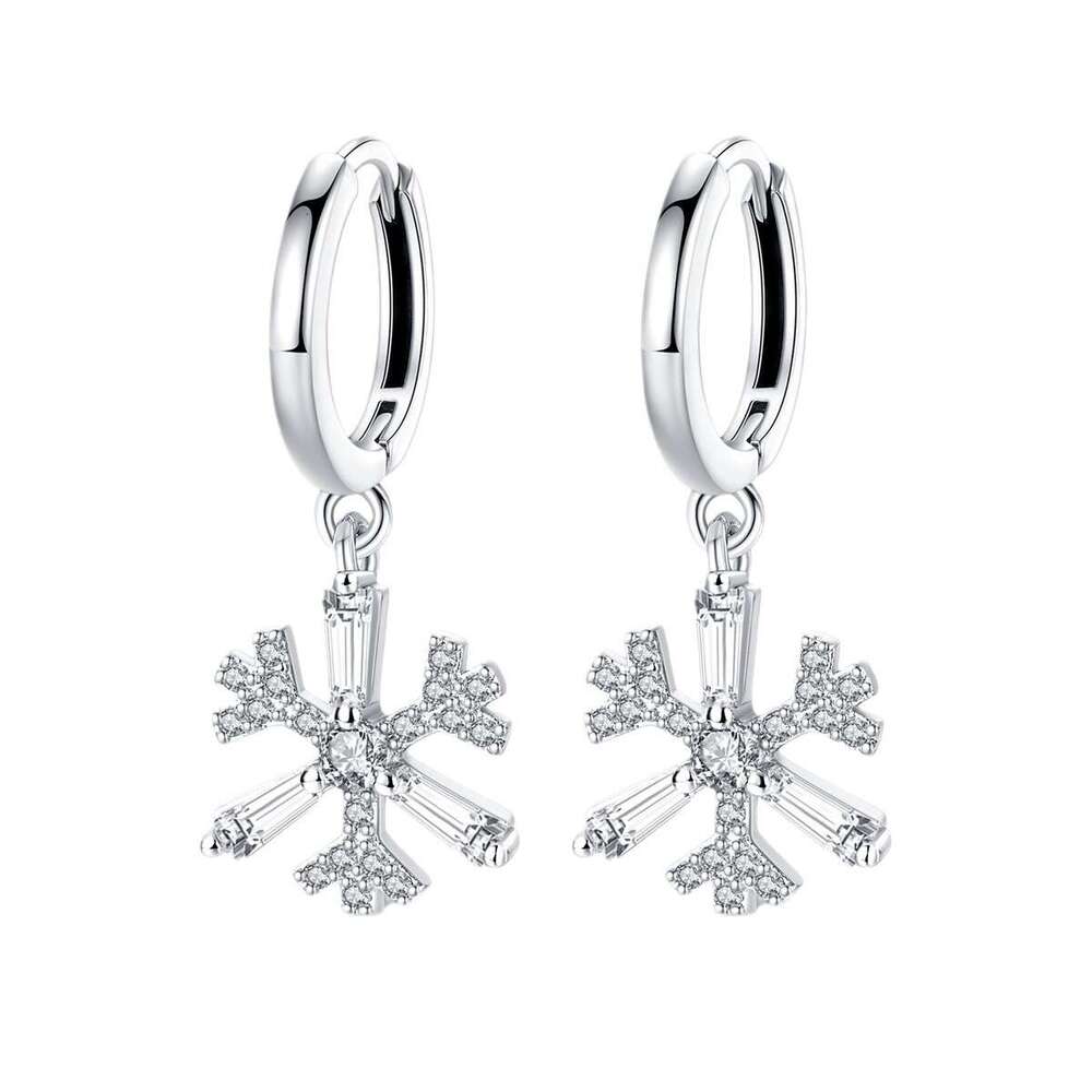 New Christmas Winter Romantic Snow Earrings For Women 925 sterling silver earring gifts