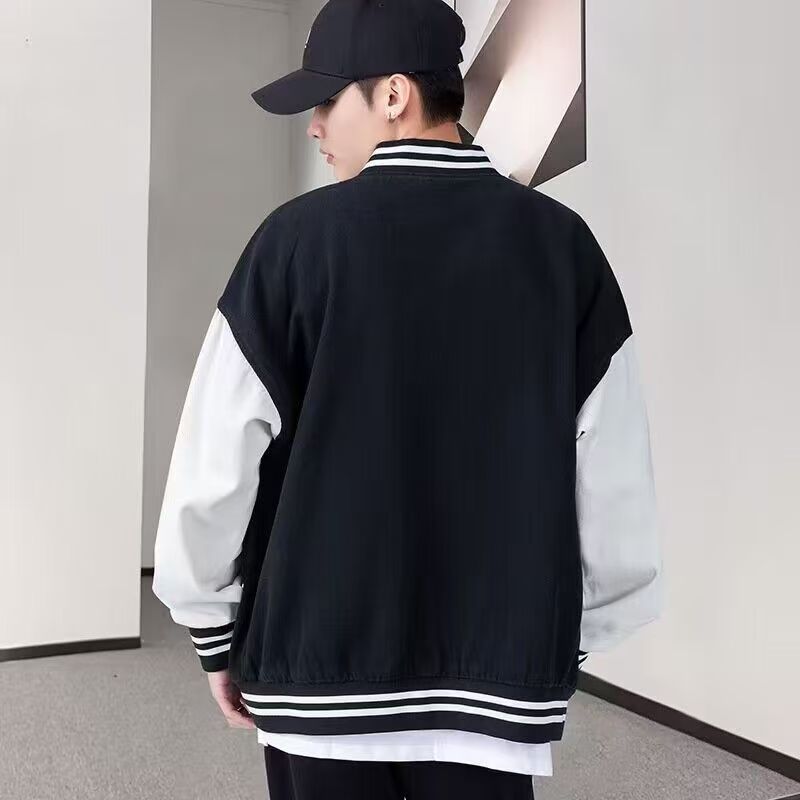 American retro baseball uniform jacket for men and women in spring and autumn 2024 new students loose Joker casual jacket top.
