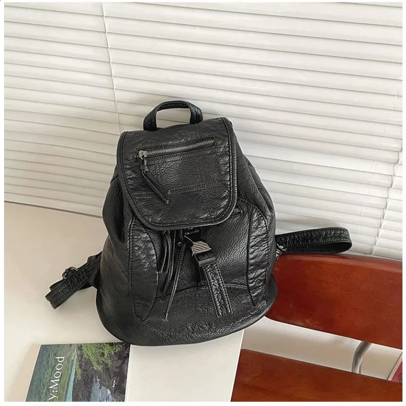 style tie All match Simple Backpack Korean Large Capacity Go Out Travel Backpack College Student Class Backpack 240912