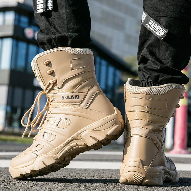 Men Tactical Boots Army Boots Mens Desert Waterproof Work Chelsea Shoes Climbing Hiking Shoes Ankle Men Outdoor Boots Big Size47 240914