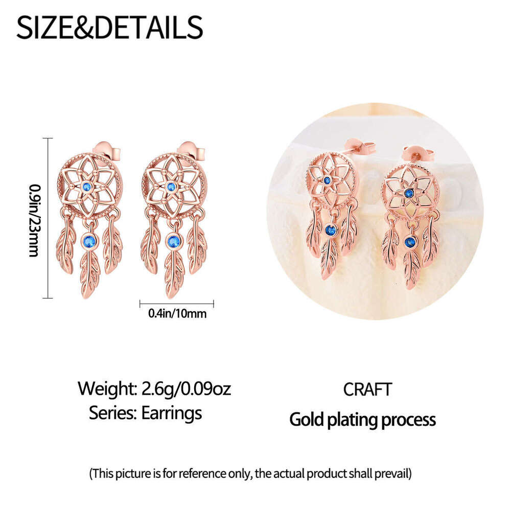 Dreamcatcher earring with gold plated 925 Sterling silver earrings for women Gifts Wholesale