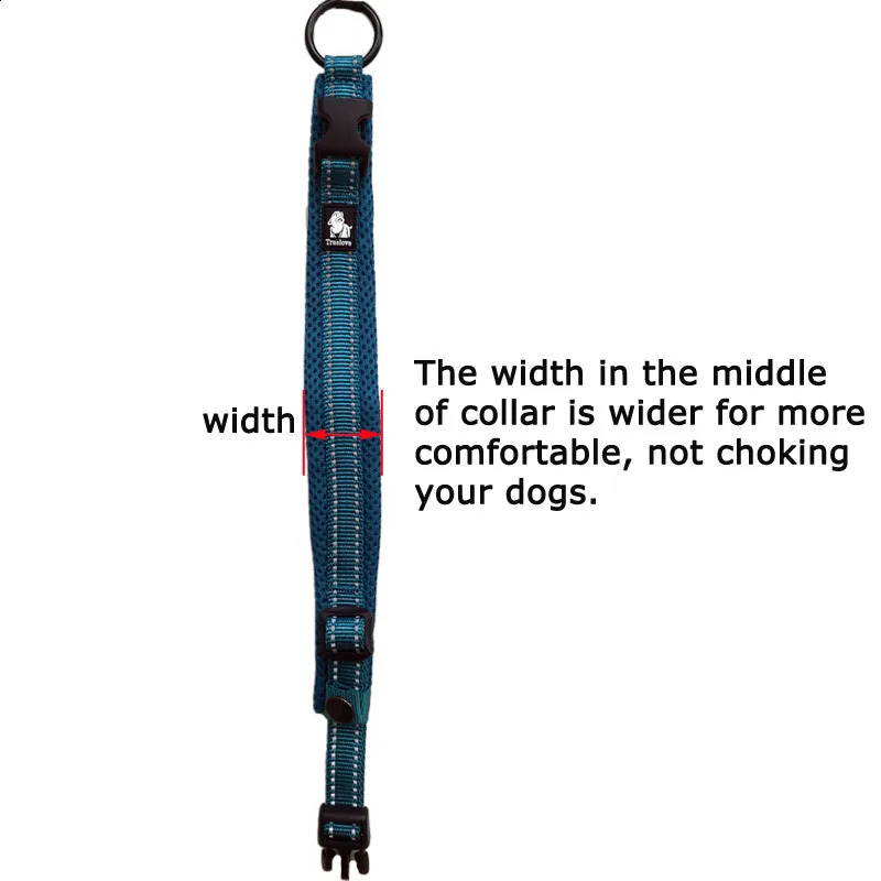Truelove Easy On pet dog collar and leash set with adjustable nylon pads for small medium large dogs to train walk 240913