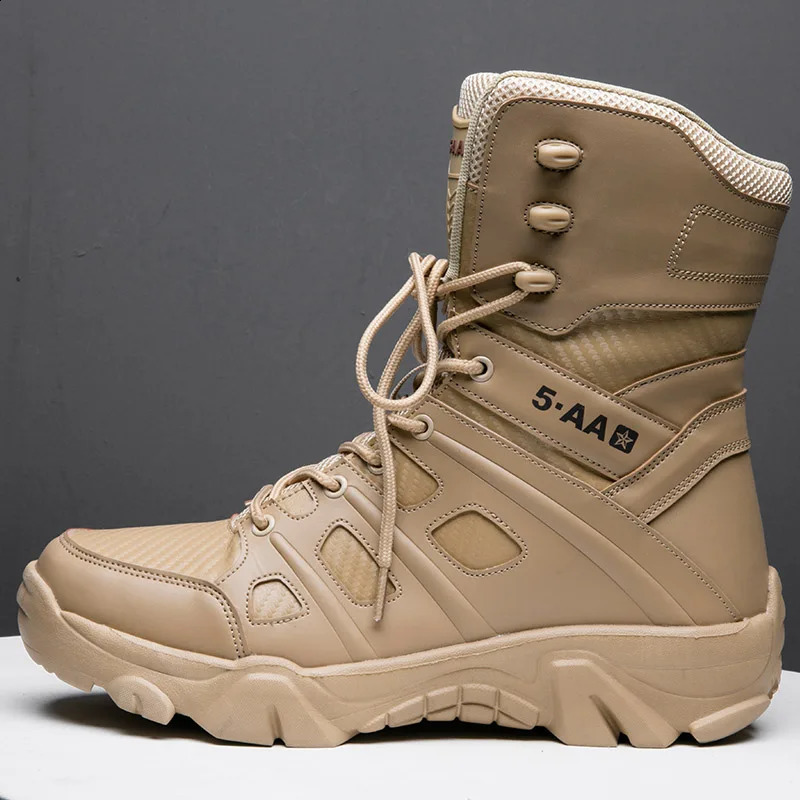Men Tactical Boots Army Boots Mens Desert Waterproof Work Chelsea Shoes Climbing Hiking Shoes Ankle Men Outdoor Boots Big Size47 240914