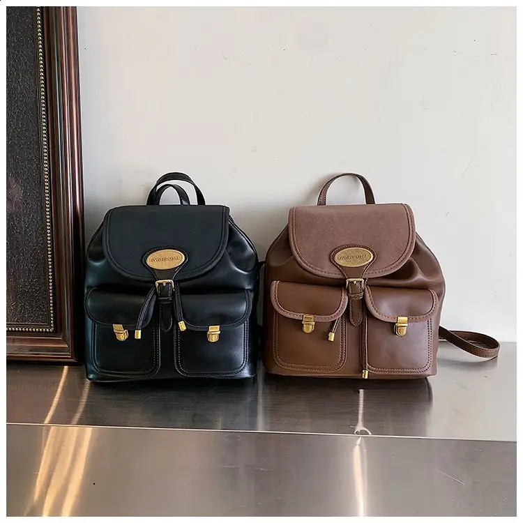 high-quality retro preparatory Korean fashion womens backpack large capacity backpack free delivery 240912