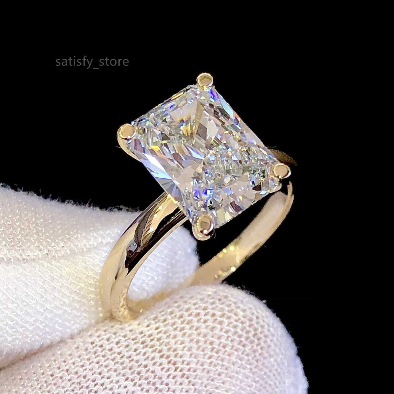 New Trendy White Gold Plated 925 Sterling Silver 18K Solid Gold High Quality D Color Vvs Moissanite Diamond Engagement Rings