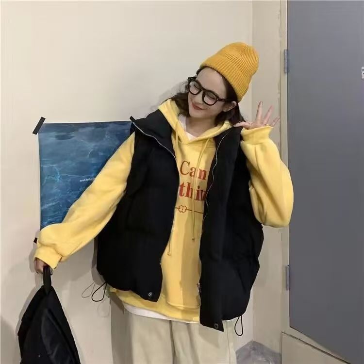 Cotton-padded clothes cotton-padded jacket women's explosive vest milk cashmere niche design gentle wind tank top sleeveless coat.