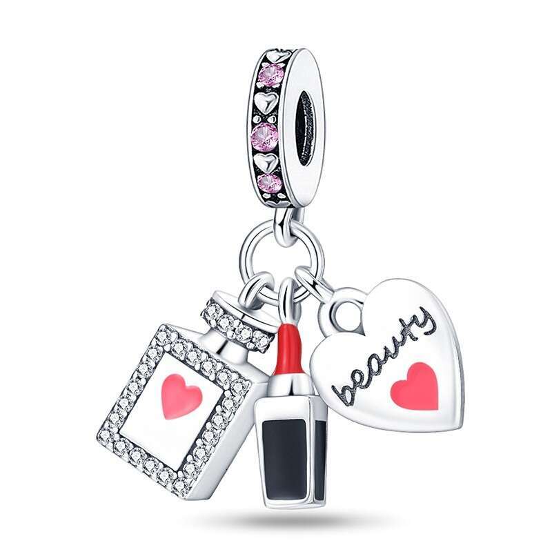 New 925 Sterling Silver Charm Lipstick perfume pendant Fit Charms Silver 925 Original Bracelet DIY Jewelry Making For women Gifts