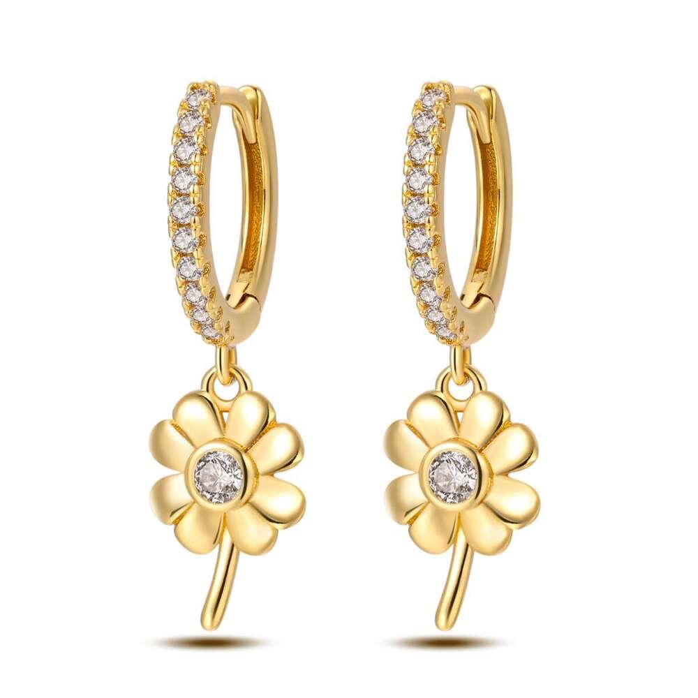 Four leaf clover series Earring with gold plated fit 925 Sterling silver rings for women Gifts Wholesale