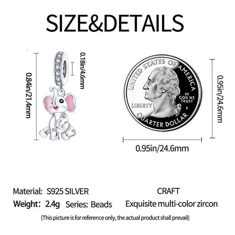 New 925 Sterling Silver Charm cute Elephant pendant Fit Charms Silver 925 Original Bracelet DIY Jewelry Making For women Gifts