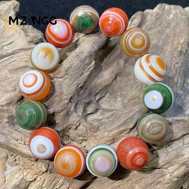 Natural Silk Agate Alxa Stone Hand Pattern Agate Raw Stone Bracelet Fashion Atmosphere for Men and Women Jewelry Holiday Gifts 240914