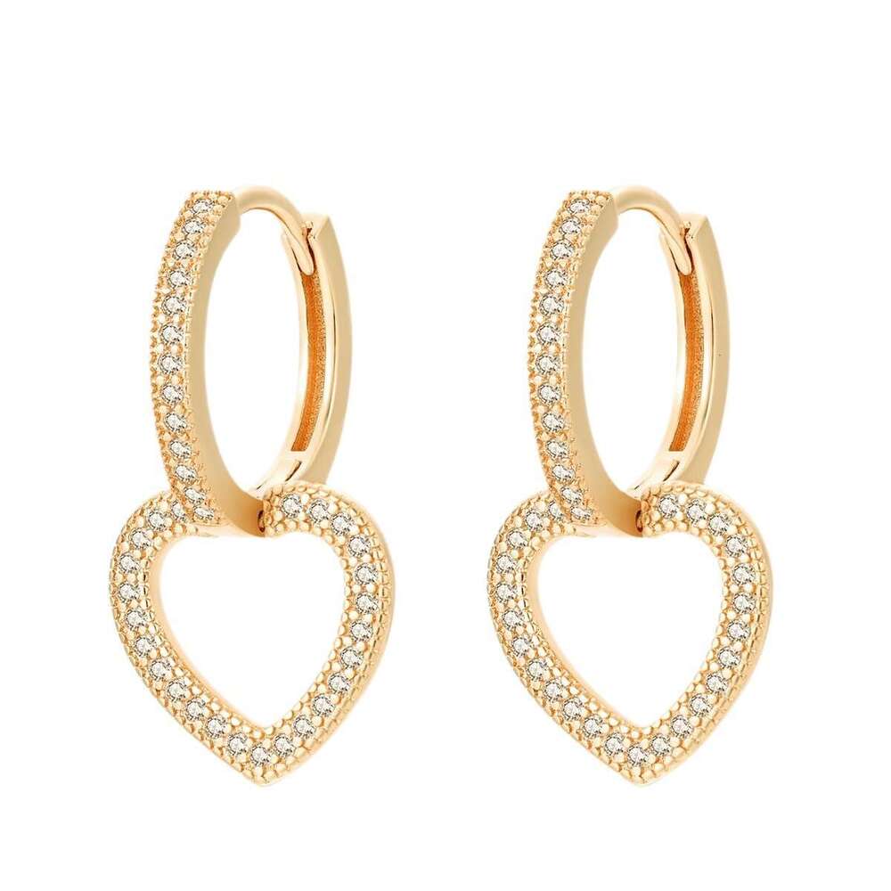 Heart shaped pendant hoop earrings for women 925 sterling silver stud earring wholesale