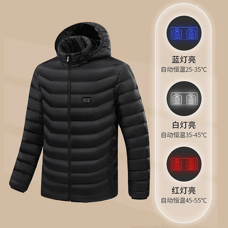 1921 HEATING ZONES Men Women USB Heating Jackets Winter Warm Heated Parkas Electric Heated Jackets Waterproof Warm Jacket Coat 240909