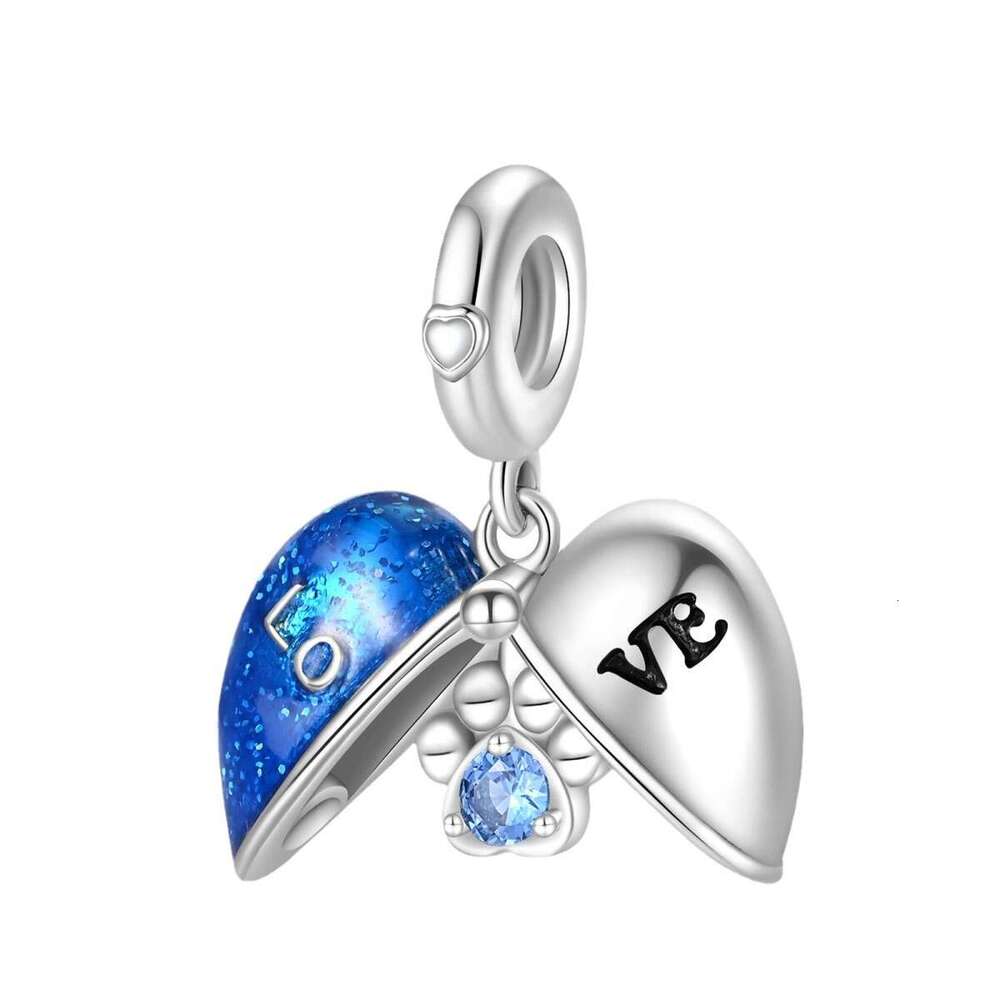 New 925 Sterling Silver Charm Blue Love Cat Claw Clover Pendant Fit Charms Silver 925 Original Bracelet DIY Jewelry Making For women Gifts