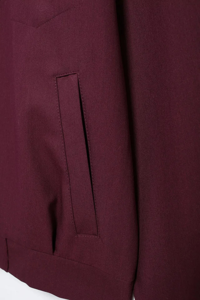 TRAFZAWomen Vintage Loose Zipper Jacket Lapel Burgundy Color 2024 Autumn Fashion Versatile Street Outwear 240907