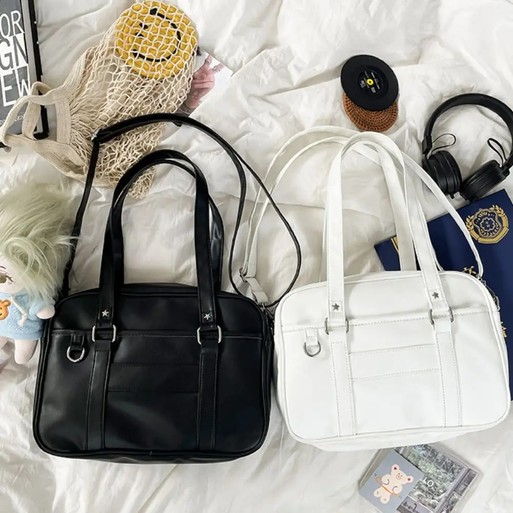 PU Leather JK Uniform Bag Retro Handbag Shoulder Itabag Large Capacity Crossbody Preppy Style 240914