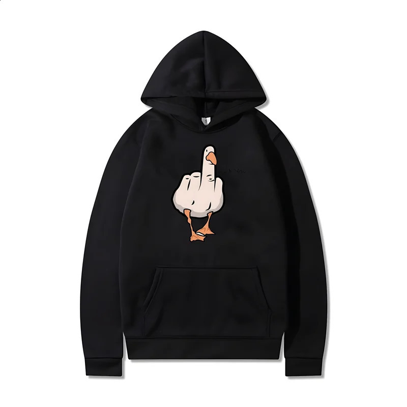 Fun Duck Print Cotton Hoodie Hip Hop Harajuku Y2K Sweatshirt Fashion Casual Loose Oversized Pullover Clothing For Men And Women 240910