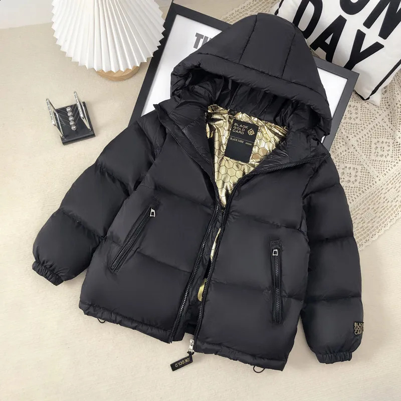2023 Winter Childrens Down Jacket 30C Boys Girls White Duck Coat Clothes Teenage Thickened Black Gold Bread Outerwear y241011z