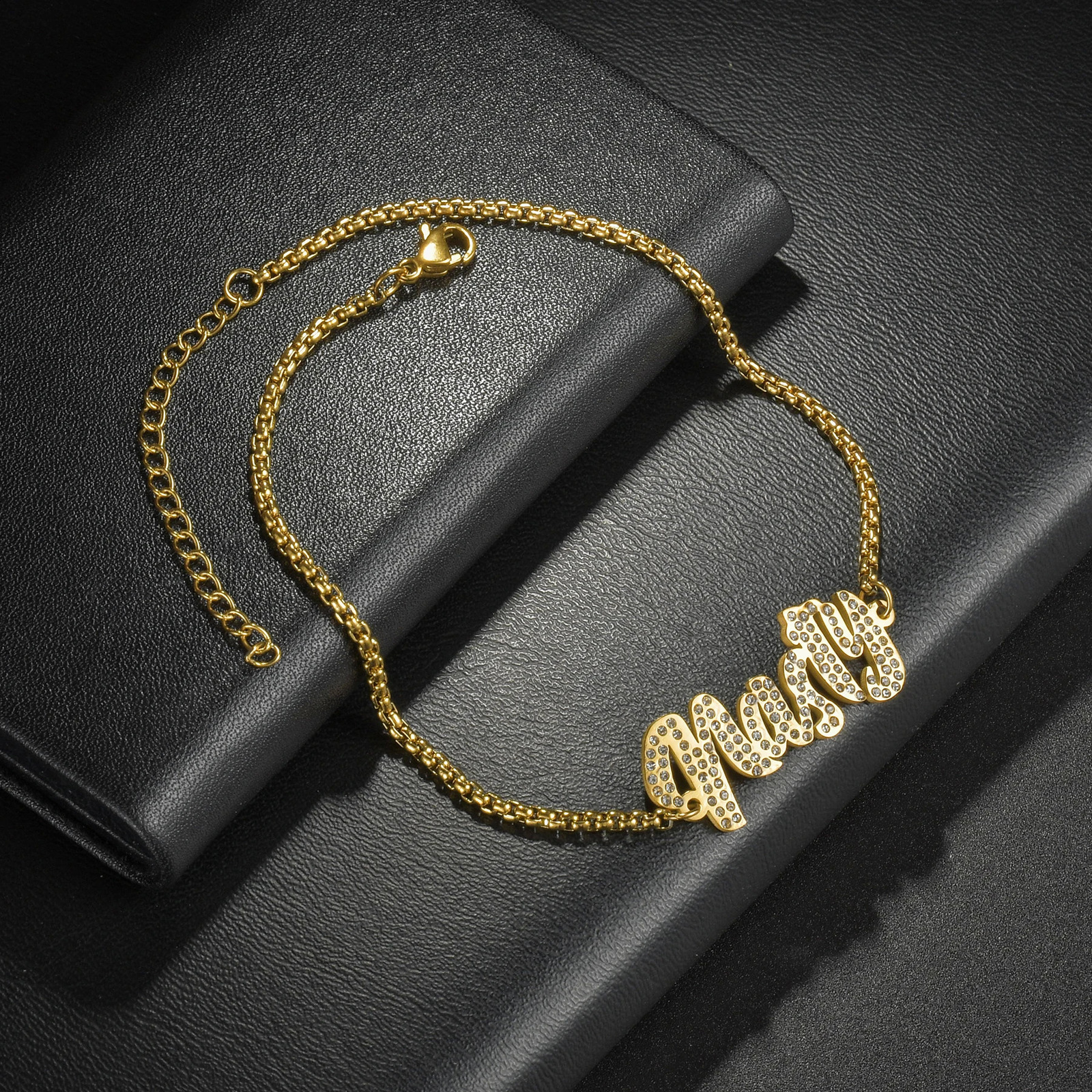 Atoztide Personalized Custom Name Bracelet Stainless Steel For Men Women Zircon Heart Letter Link Chain Birthday Jewelry Gift 240914