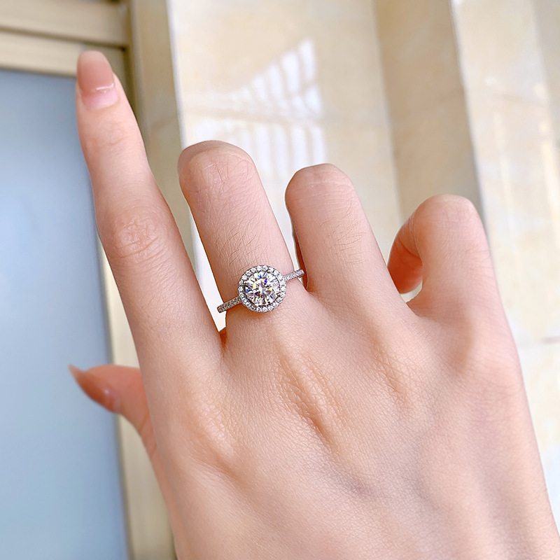 1CT Round Cut Moissanite Eternity Band in Sterg Sier for Women, Engagement Anniversary Wedding Ring