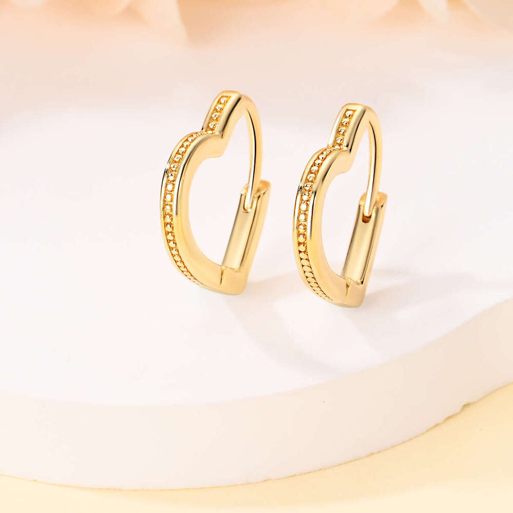 Simple heart-shaped design Earring With gold plated fit 925 Sterling silver earrings for women Gifts Wholesale