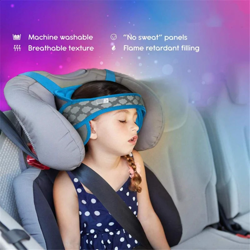 Kid Car Seat Head Support For Sleeping Baby Head Fixed Pillow Adjustable Neck Safety Protection Pad Travel Headrest Pillow 240906