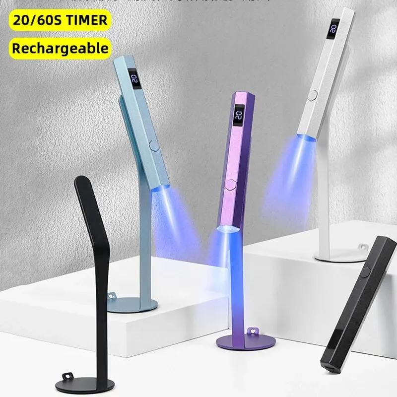 Mini Handheld UV Led Lamp For Nails Portable Rechargeable Nail Dryer For Curing Gel Polish With Display Manicure Machine 240914