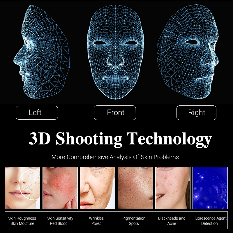 2025 AI Skin analysis machine Analyze 15 skin problems magic mirror solve acne pigmentation marks Skin Wrinkle removal