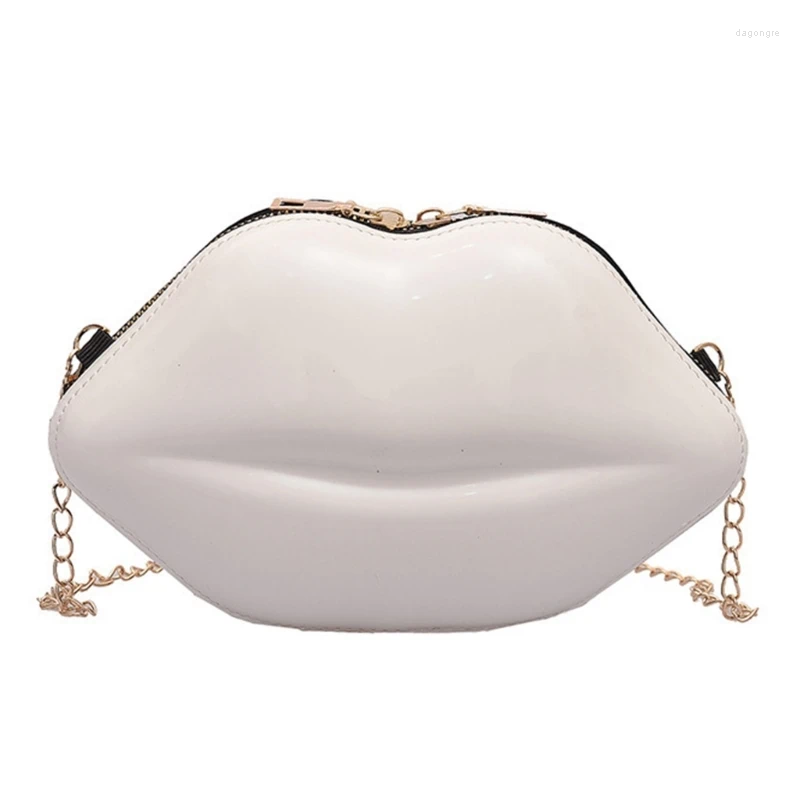 2025 NEW Drawstring Plastic Crossbody Bag Lip Zippered Shoulder Purse Handbag For Women zhanyishengli