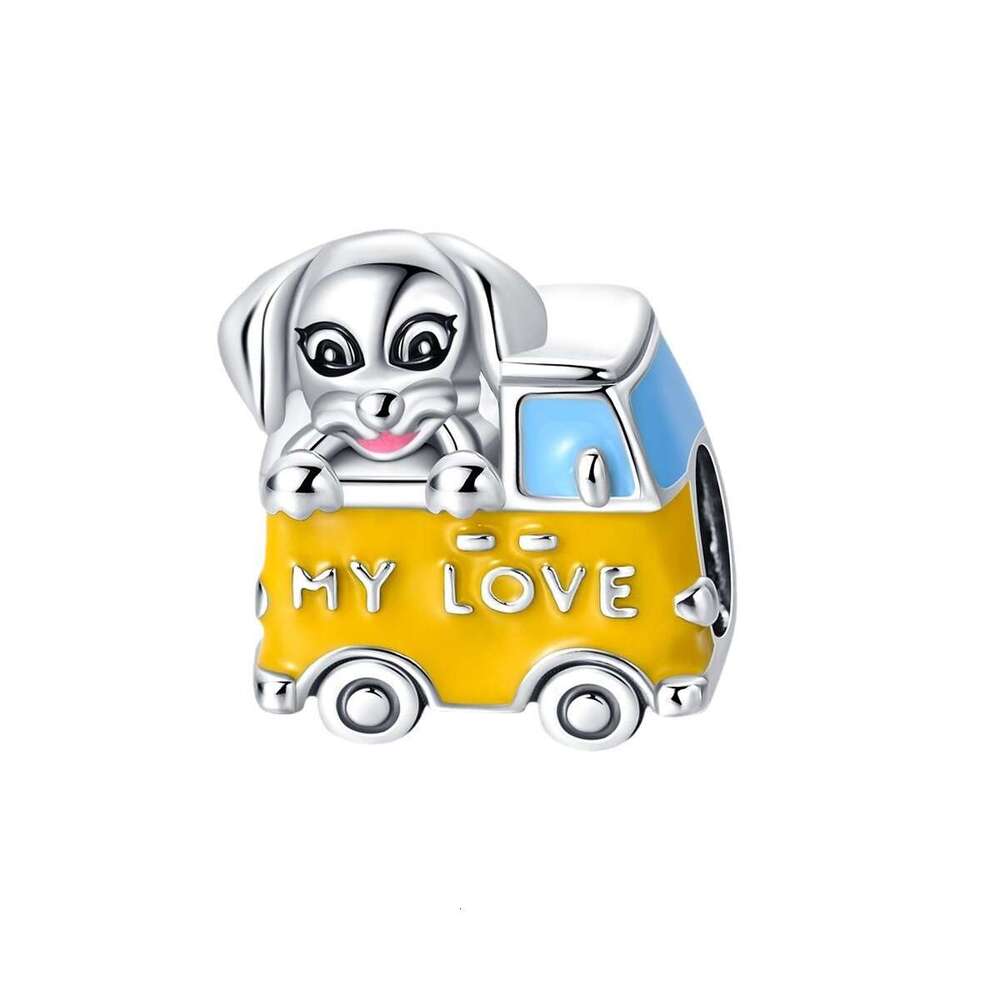 New 925 Sterling Silver Charm Romantic puppy wagon bead Fit Charms Silver 925 Original Bracelet DIY Jewelry Making For women Gifts