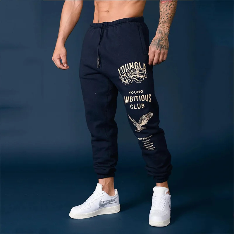 Mens Sweatpants Gym Sports Fitness Running Basketball Training Pants Casual American Style Fashion Clothing 240905