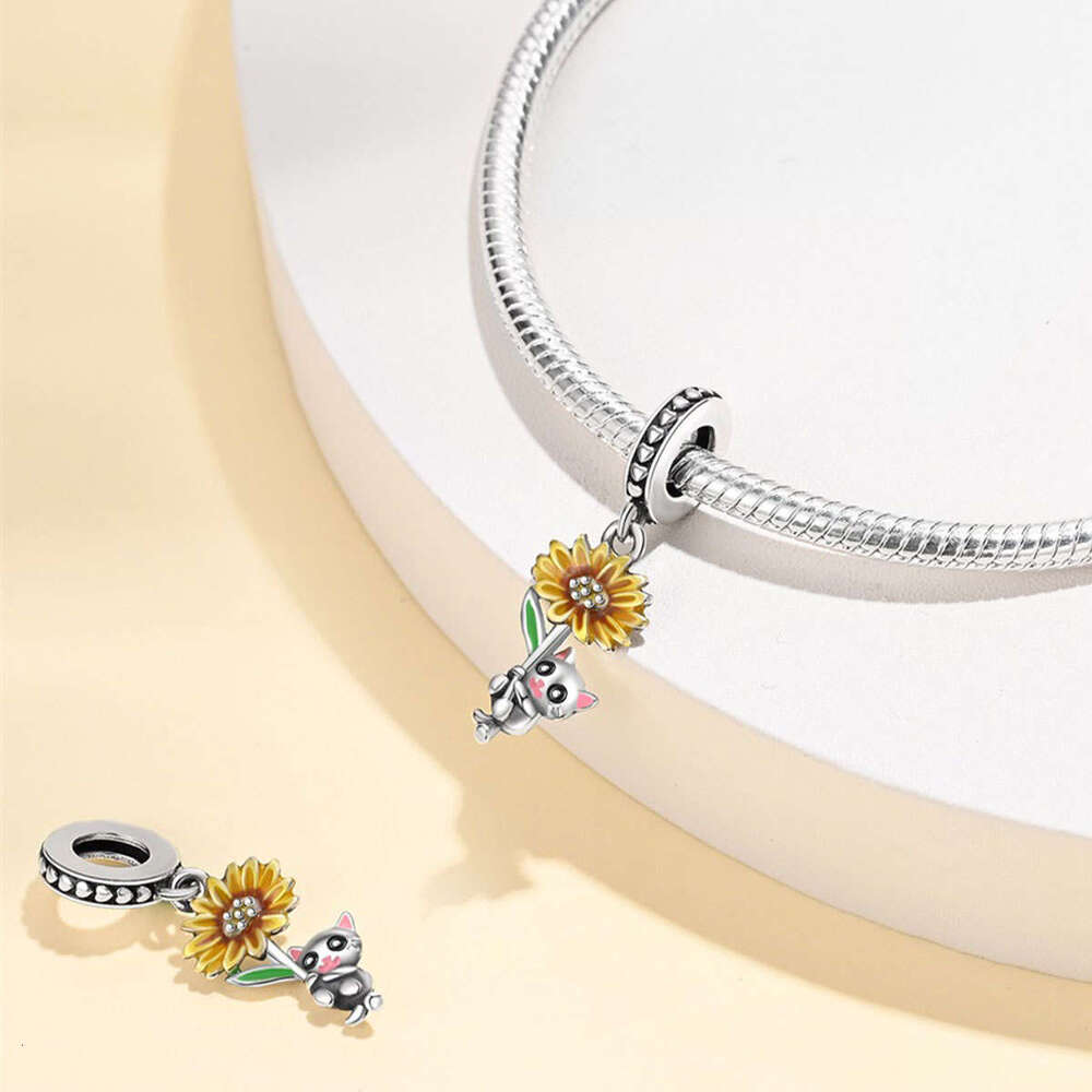 New 925 Sterling Silver Charm Cute Cat Pendant Fit Charms Silver 925 Original Bracelet DIY Jewelry Making For women Gifts