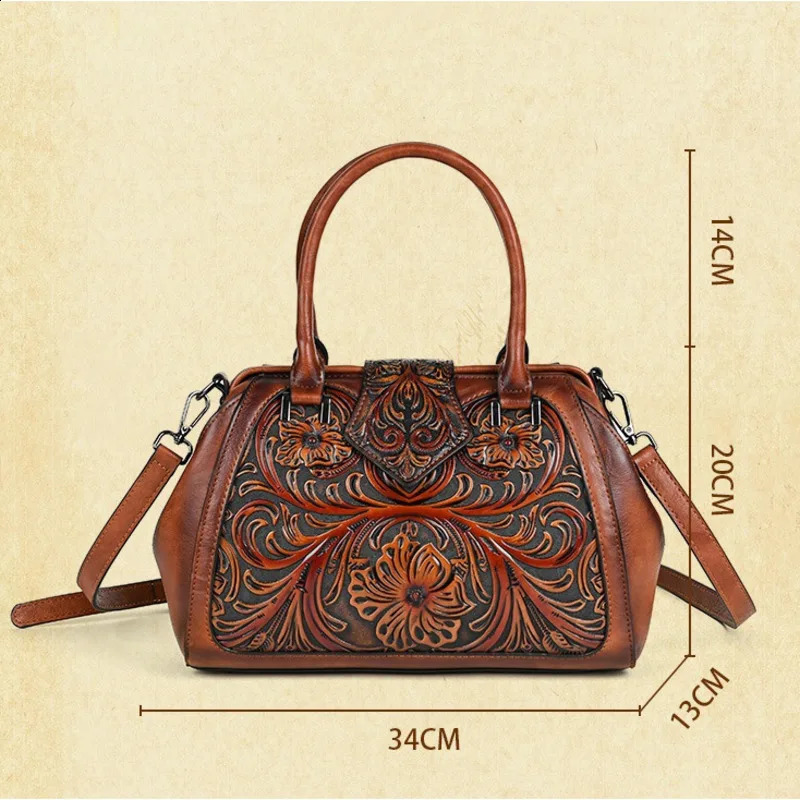 MOTAORA retro embossed handmade womens bag Versatile PU leather shoulder large capacity cross body 240913
