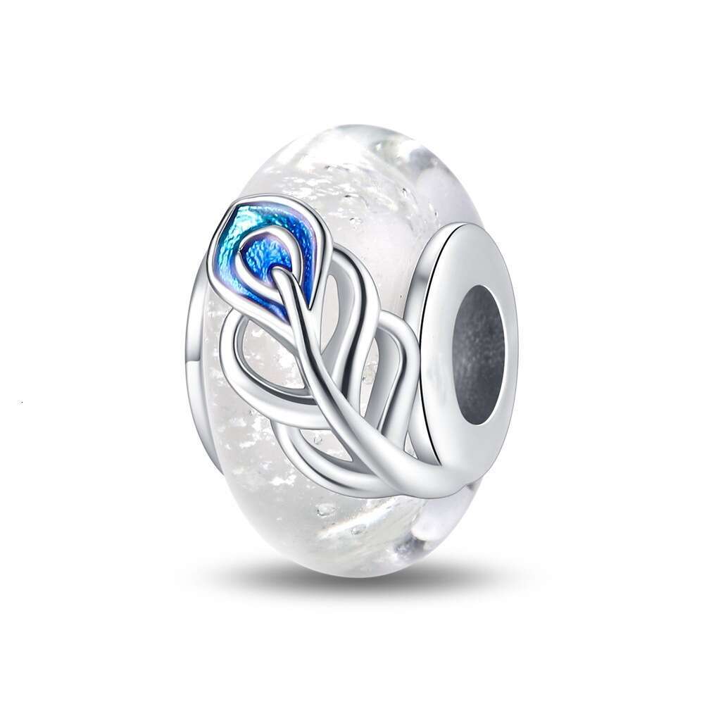 Spring New 925 Sterling Silver Charm pink blue Luminous glass beads Fit Charms Silver 925 Original Bracelet DIY Jewelry Making For women Gifts