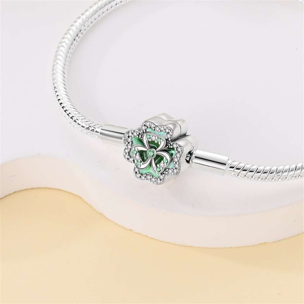 New 925 Sterling Silver Snake chain Clover Bracelet Charm Fit Charms Silver 925 Original Bracelet DIY Jewelry Making For women Gifts