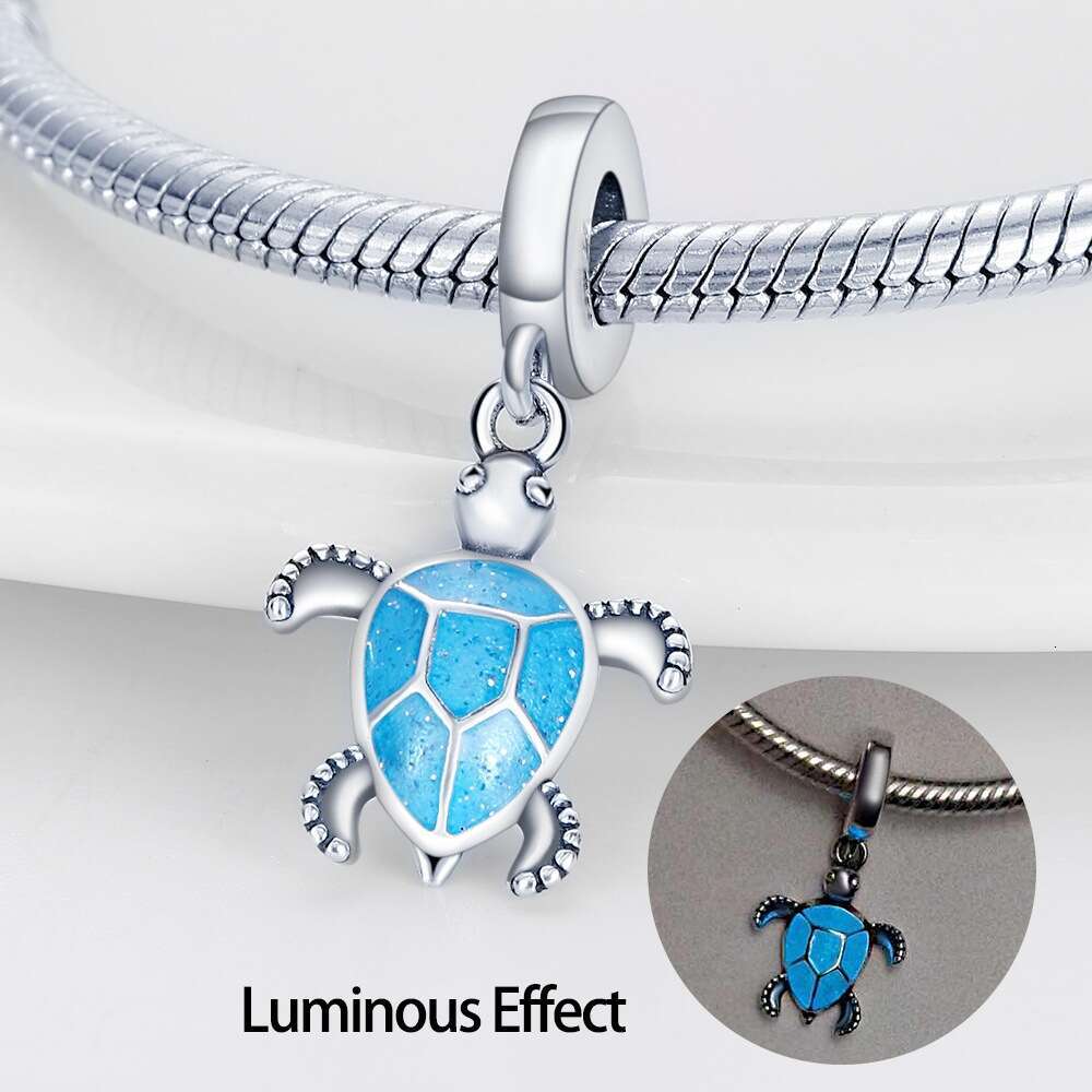 New 925 Sterling Silver Charm Ocean Shell Turtle Octopus Crab Jellyfish Pendant Fit Charms Silver 925 Original Bracelet DIY Jewelry Making For women G