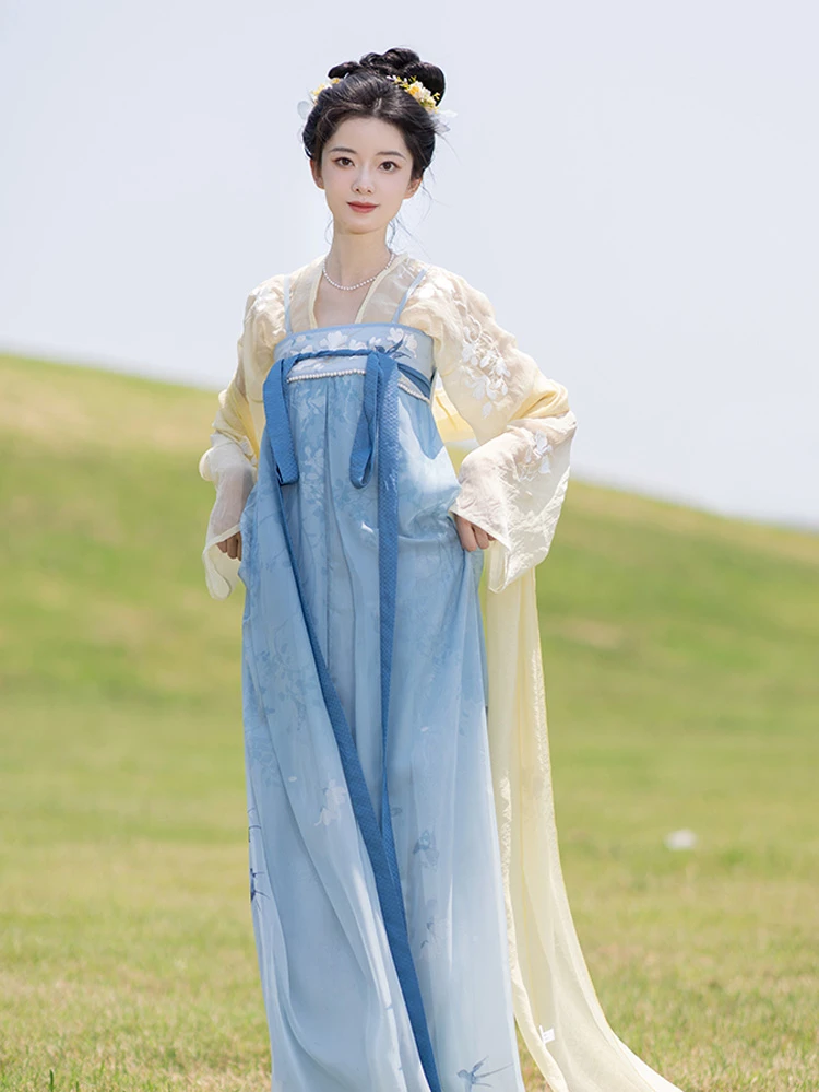 Elegant Hanfu Dress: Lady Tang Dynasty Qixiong Shanqun Set | Fresh and Modern Hanfu Attire for Women