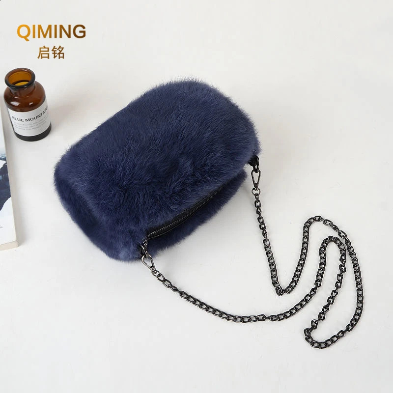 Real leather bags womens cross body bags autumn winter plush wallets and handbags handbags womens fur warm handbags 240912