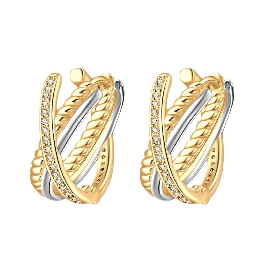 Full diamond heart shape hoop earrings for women 925 sterling silver square earring wholesale