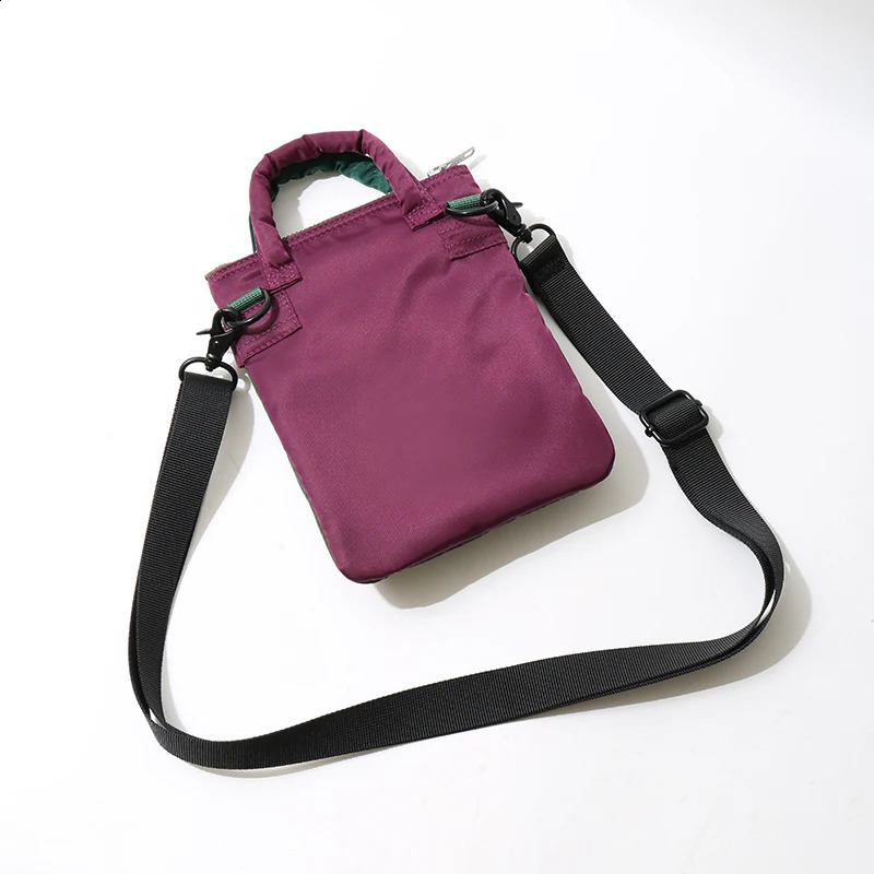 Casual mens fashionable shoulder messenger bag nylon phone bag unisex ten font travel waist bag mens chest pocket small backpack 240912