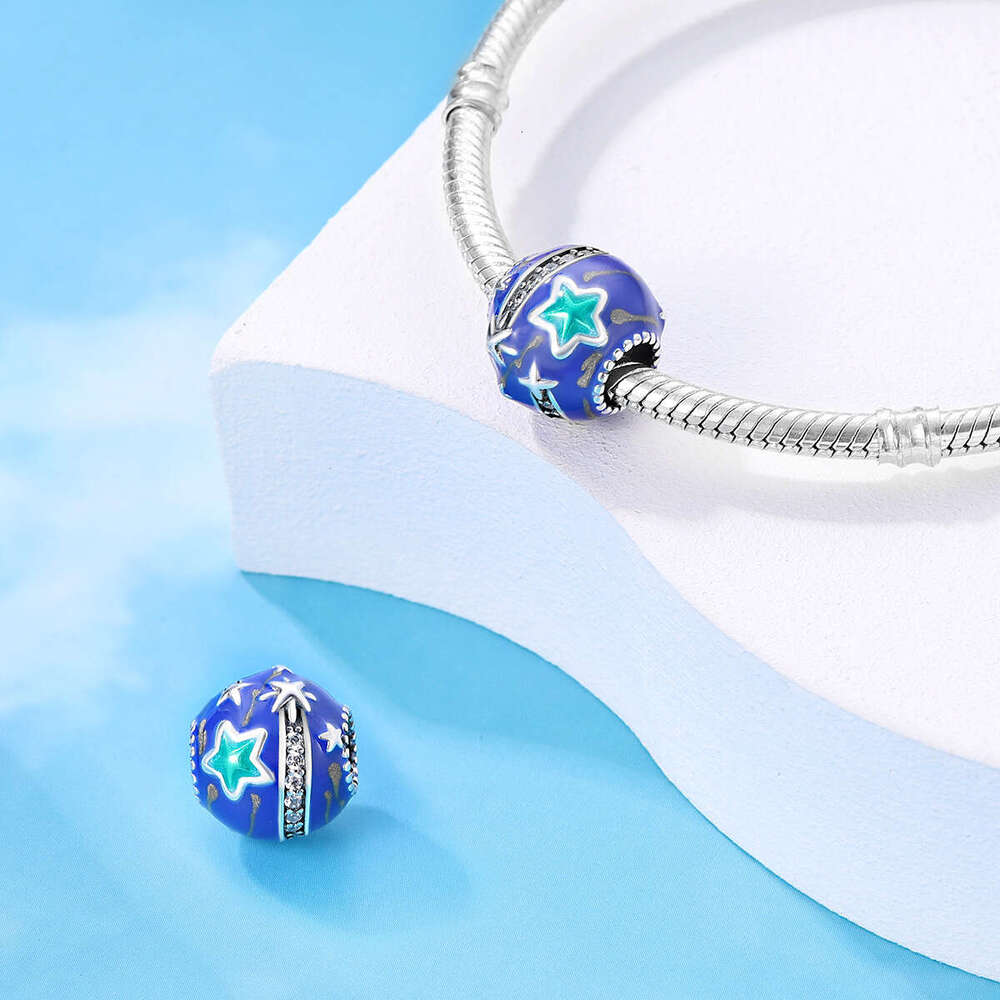 New 925 Sterling Silver Charm Earth Travel Colorful Earth Beads Fit Charms Silver 925 Original Bracelet DIY Jewelry Making For women Gifts