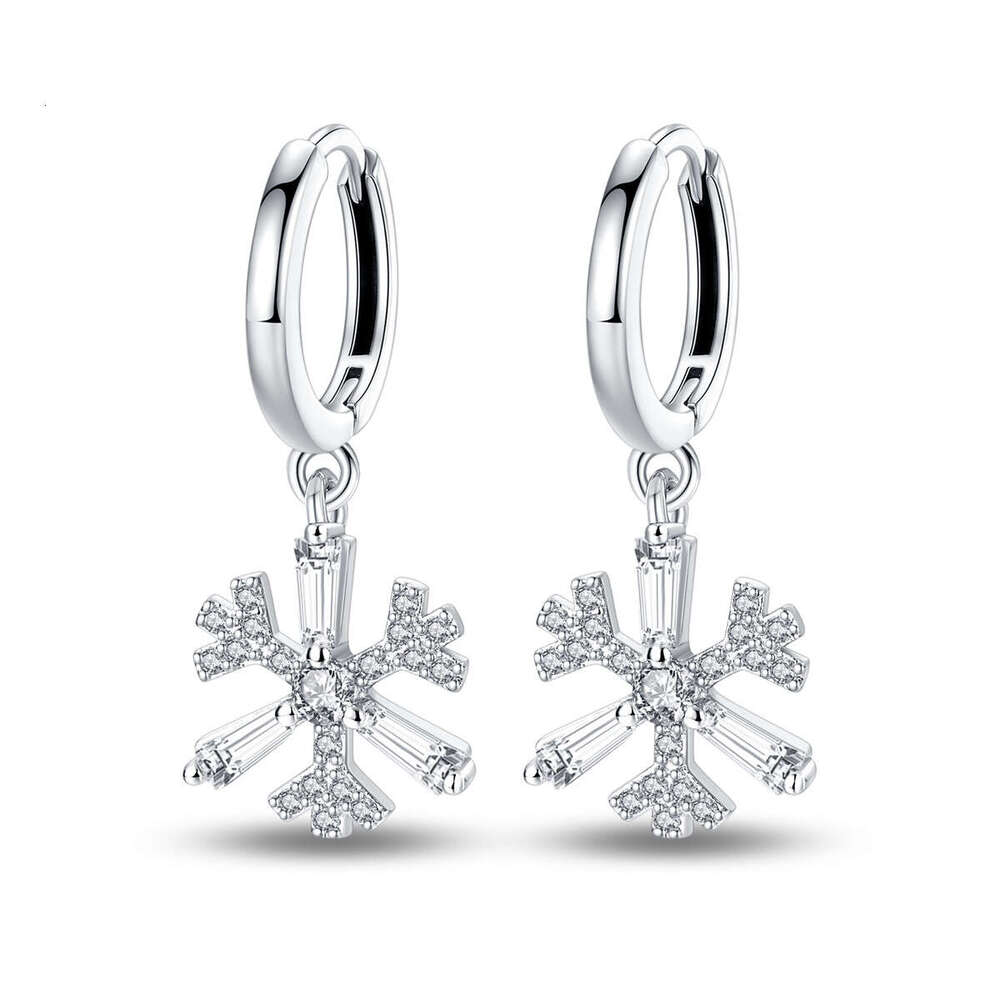 New Christmas Winter Romantic Snow Earrings For Women 925 sterling silver earring gifts