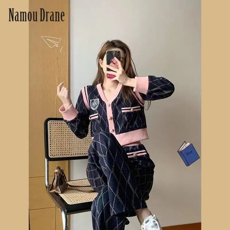 Namou Drane Knitted Female Early 2022 New Fashion Temperament Age-Reducing Senior Sense Of Spring Two-Piece Set
