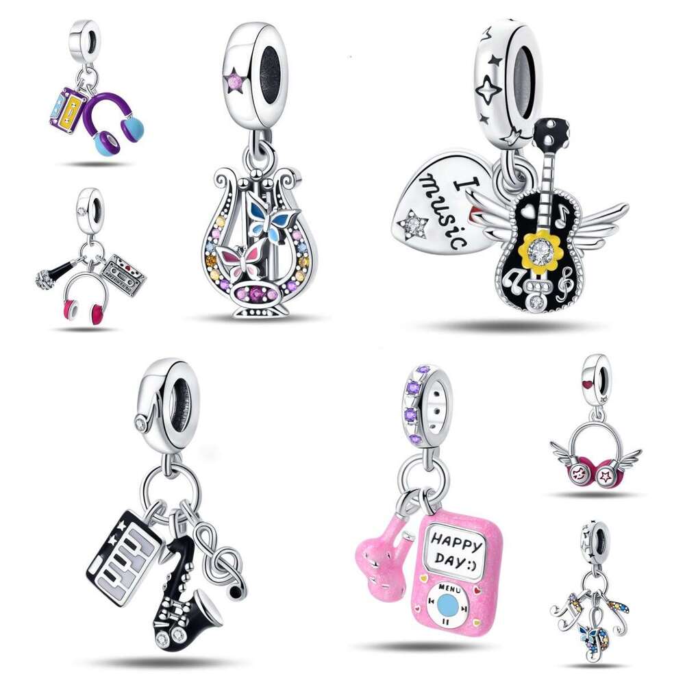 New 925 Sterling Silver Charm Music Series - Romantic Earphone Beads Fit Charms Silver 925 Original Bracelet DIY Jewelry Making For women Gifts